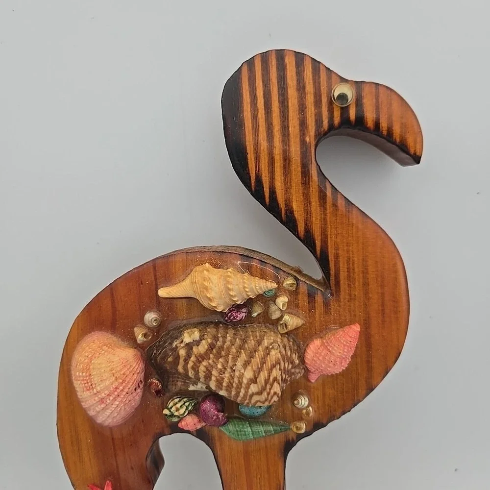 Wood Flamingo‎ Tree Key Holder Key West Travel Souvenir 10